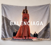 Balenciaga Red Gown Mountain Scene Flannel Sofa Throw Blanket BA205